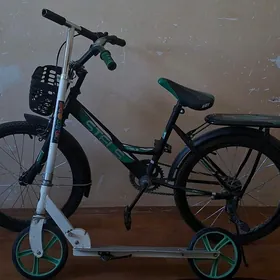 велосипед и самокат