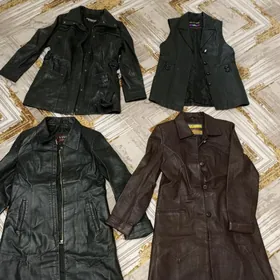 кожаные френчи и жакет, куртки