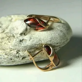 серебро-позолото Янтарь