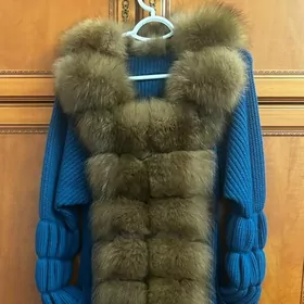 кофта теплая мех натуральный