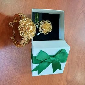 yuzuk braslet komplekt