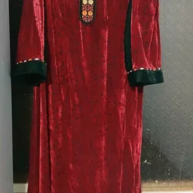 gyzyl şifon köynek