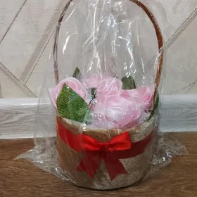 мишка цветы