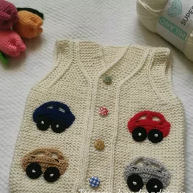 Örülen ýeňsiz/вязаная жилетка