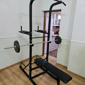 Турник штанга лежак гантели