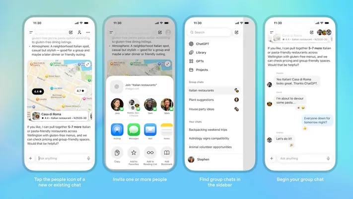 В ChatGPT появились групповые чаты