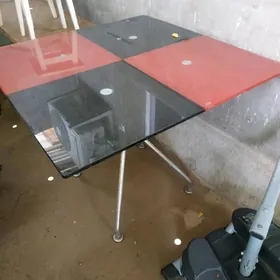 стол стеклянный, стулья