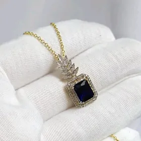 Кулон сапфир с бриллиантами