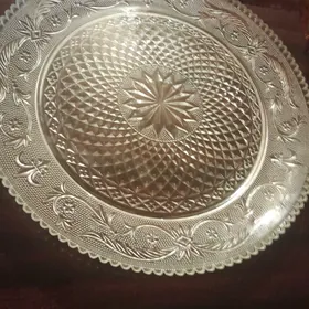 СТЕКЛЯННАЯ большая тарелка
