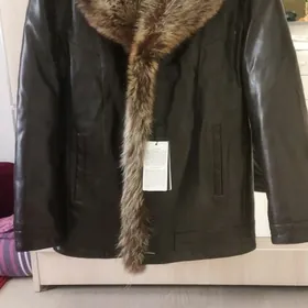 кожа дублёнка мех волчи утепле