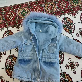 Теплая джинсовая куртка