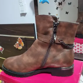 Сапоги коричневые коженные