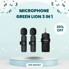 Микрофон Green Lion 3в1 (Type-C, Lightening,AUX)