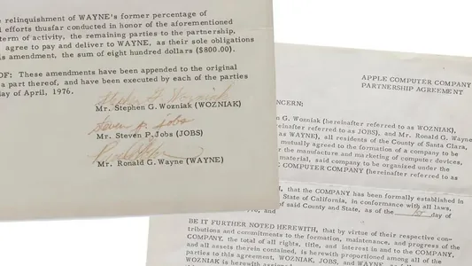 Apple-iň döredilmegi baradaky hakyky şertnama auksionda satylar, ol $4 mln diýlip bahalandyrylýar