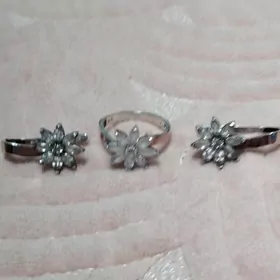 Комплект из серебра с позолото