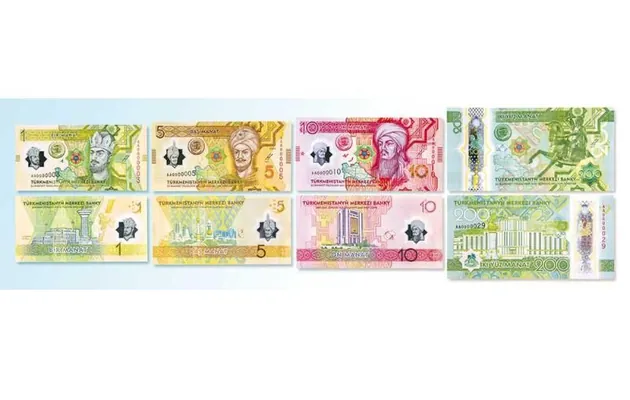 Türkmenistanda täze 200 manatlyk banknot dolanyşyga girizildi,1, 5, 10 manatlyk banknotlar modifisirlendi