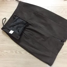 замшевая юбка кожа