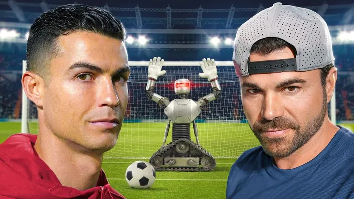 Ronaldu emelin aňly robot derwezebana gol geçirmek üçin 12 gezek synanyşmaly boldy