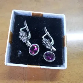 серьги с аметистом