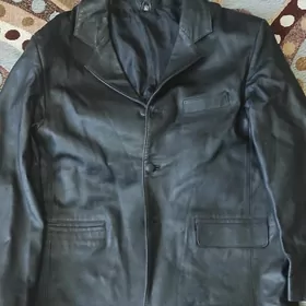 пиджак кожаный мужской