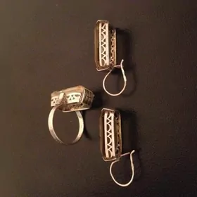 Комплект из позолоченного серебра с цитрином