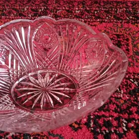 ваза лодочка хрустальная