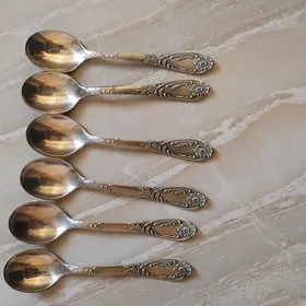 мельхиоровые лошки, кофейные.