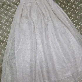 Юбка бежево-золотистая