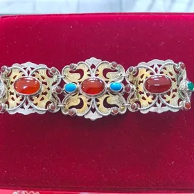 Браслет серебряный с позолотой