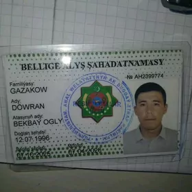 Bellige alyş şahadatnama