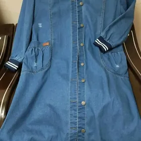 Джинсовый кардиган с капюшоном