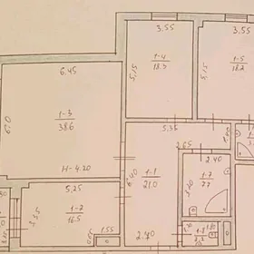 Советская Элитка 3 комнаты