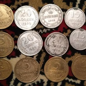 старый монета копейка teññe