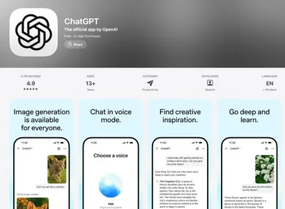 ChatGPT возглавил рейтинг самых скачиваемых бесплатных приложений в App Store