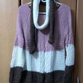 свитер с шарфом