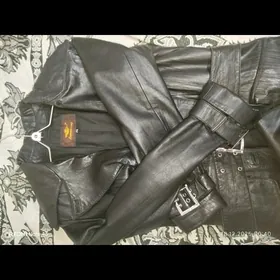 кожаный плащ