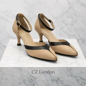 Бежево-чёрные туфли