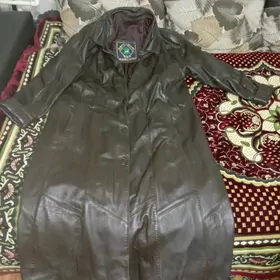 Пальто кожанное