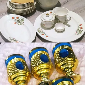 сервиз земляника+фужеры