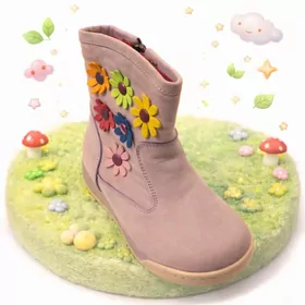 Детские ботинки с цветочным декором