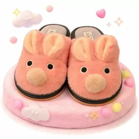 Милые плюшевые тапочки-зайчики