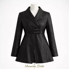 Стильный кожаный плащ Massimo Dutti