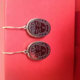 Серьги серебряные с ониксом