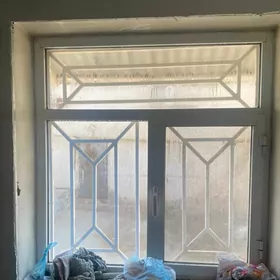 plastik okno,reşotkaly 3 sany