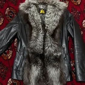 кожанная куртка с мехом