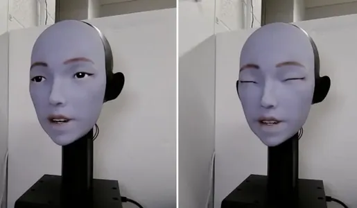 Adamyň ýüz hereketlerini gaýtalaýan robot döredildi