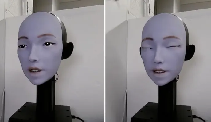 Робота научили повторять мимику человека в реальном времени