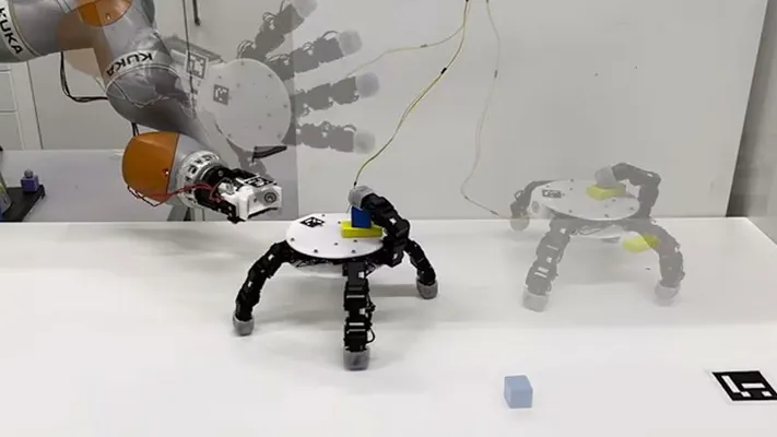 Robot el dyrmaşyp we elýeterden uzakdaky zatlary gapjap alyp bilýär