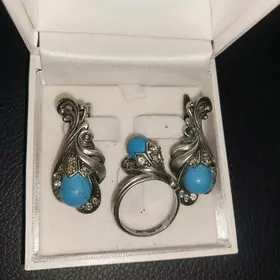 Серебряный комплект бирюза