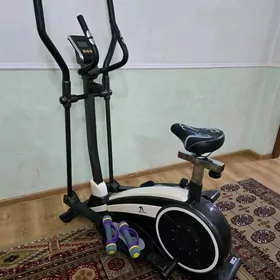 Лыжи велотренажёр гантели